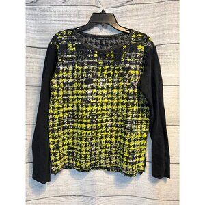 Kenneth Cole New York Long Sleeve Knit Top Black/Yellow Size S